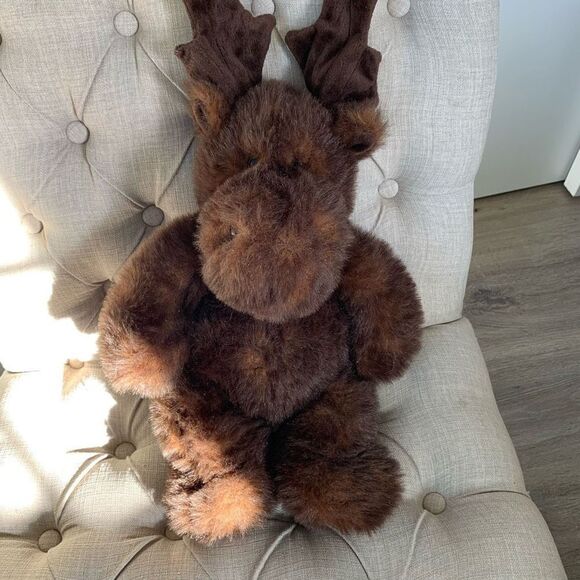 Unipak stuffed moose toy plush animal faux fur brown - Picture 2 of 7
